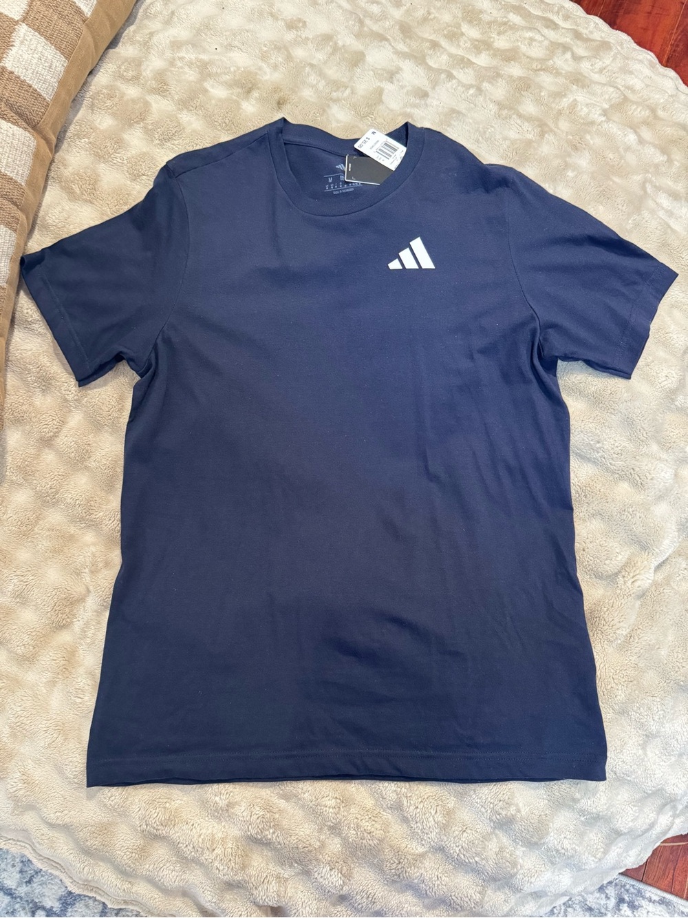 adidas Men’s Navy Blue Crew Logo Short Sleeve Tee
